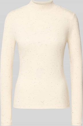 OPUS Longsleeve mit geripptem Stehkragen Modell Suhanna in Offwhite, Größe 38