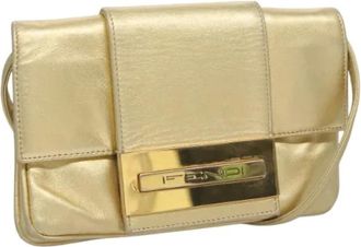 Fendi Pre-owned Clutches, female, Yellow, Size: ONE SIZE Pre-owned Vintage Shoulder Bag