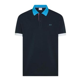 Sun 68 Polo 3 Color Way S/S - male - Sun68 - Polo Shirts - Blue - S - Tops