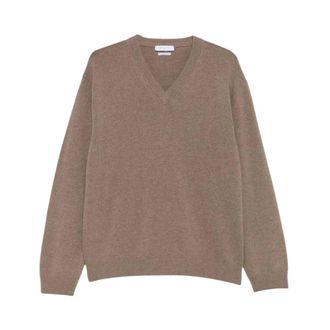 Daniele Fiesoli V-hals Trui - Heren - Truien - Beige - Maat: L Wol