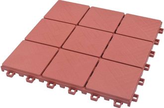 vidaXL Tile De Decking 10 Uds. Rojo 30,5 X 30,5 X 2,2 Cm Polipropileno Vidaxl