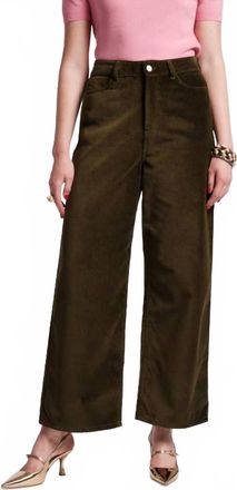 Frances Valentine Ace Velvet Pant In Olive