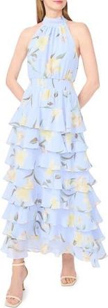 1.State Floral Tiered Maxi Dress in Wind Surf at Nordstrom Rack, Size X-Small