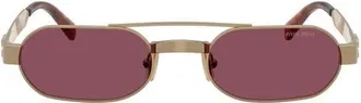 Miu Miu 52mm Oval Sunglasses in Brass /Dark Violet at Nordstrom