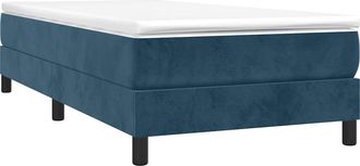 vidaXL Vidaxl - Estructura De Cama Sin Colch&oacute;n Terciopelo Azul Oscuro 90x190 Cm