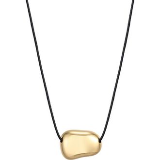 Adornia 18K Gold Plated Pebble Pendant Necklace in Gold/Black at Nordstrom Rack