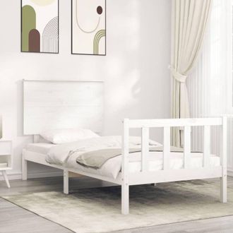 vidaXL Vidaxl - Estructura Cama Sin Colch&oacute;n Madera Maciza Pino Blanca 100x200cm