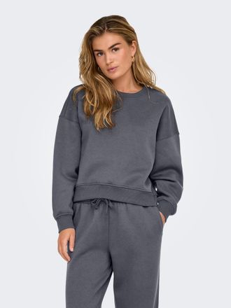 Only Sweatshirt ONLY ONLBEST L/S CREW NECK SWT NOOS, Damen, Gr. L, blau (ombre blau), Sweatware, Obermaterial: 65% Polyester, 35% Baumwolle, unifarben, reg