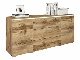 Mirjan24 Mobilier1 - C&oacute;moda Sarasota 142, Roble Wotan, Con Cajones Y Puertas, N&uacute;mero De Cajones: 0, 66x150x40cm, Led
