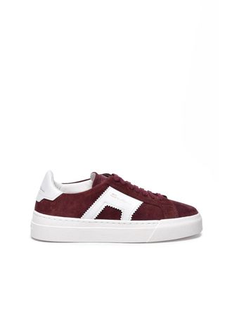 Santoni Red Suede Rubber Womens Suede Sneakers