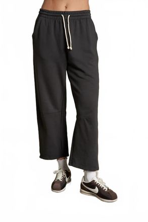 perfectwhitetee Fallon Fleece Barrel Leg Sweatpant In Vintage Black