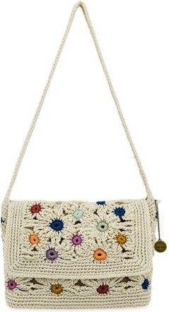 The Sak Marlow Crochet Flap Shoulder in Natural Multi Flower at Nordstrom