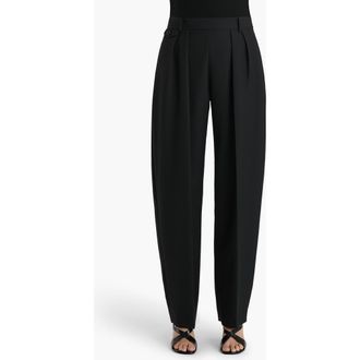 Khaite Dugan Pleated Wool Pants in Black at Nordstrom, Size 12
