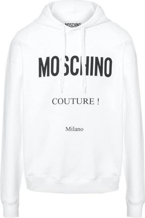 Moschino Mens Couture Milano White Hoodie Cotton - Size X-Large