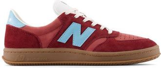New Balance Hombre T500 en Rojo/Azul, Gamuza/Malla, Talla 39.5