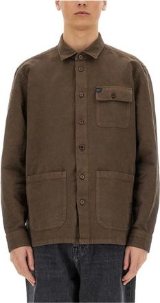 Fay Shirt Jacket - Heren - Zomerjassen - Bruin - M - Katoen - Jassen