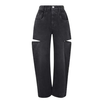 Maison Margiela Loose-fit Jeans, female, Black, Size: S Cut-out Jeans