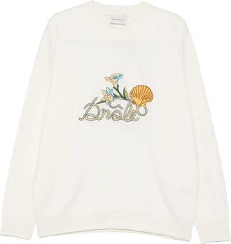Dr&ocirc;le de Monsieur Shell Sweater - Heren - Ronde hals truien - Wit - XL - Truien & Vesten