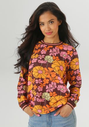 Aniston Shirtbluse ANISTON SELECTED, Damen, Gr. 36, orange (orange, braun, ockergelb, rose, limonengelb), Cr&ecirc;pe, Obermaterial: 97% Polyester, 3% Elasthan, geb