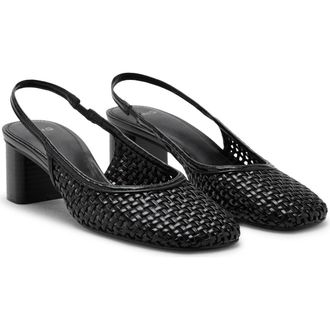 Mango Braided Slingback Pump in Black at Nordstrom, Size 6.5Us