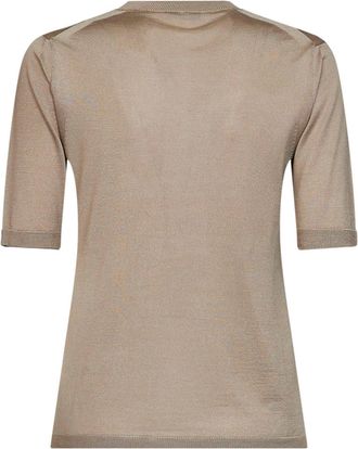Max Mara Womens Top Mxmaceti Stone Silk-Cashmere Beige Knitwear Sweater