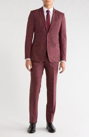 John Varvatos Solid Wool Blend Suit in Red at Nordstrom Rack, Size 42 Regular