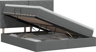 vidaXL Letto Con Contenitore E Materasso Grigio Scuro 140 X 200 Cm Vidaxl