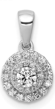 Diamond2Deal 14k White Gold 1/4 carat Diamond Round Halo Cluster Pendant
