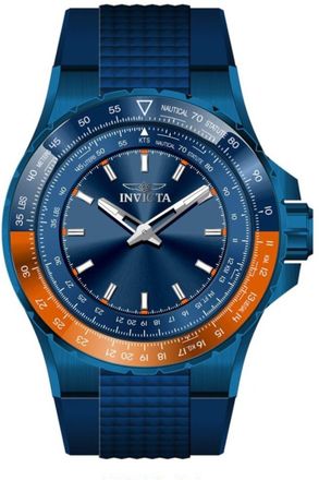Invicta Aviator 49663 Heren Horloge - Quartz Uurwerk - Roestvrij Staal met blauwe Wijzerplaat - 50mm