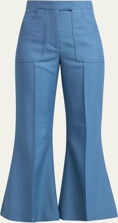 Valentino Garavani Wool-Alpaca Flare Crop Pants