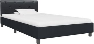 vidaXL Vidaxl - Estructura de cama sin colchón cuero sintético negro 90x200 cm