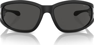 Diesel 65mm Oversize Pillow Sunglasses in Matte Black /Dark Grey at Nordstrom