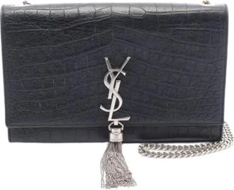Saint Laurent Pre-owned Cross Body Bags, female, Black, Size: ONE SIZE Pre-owned Leather Shoulder Bag
