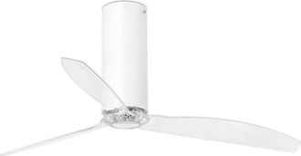 Netlighting Tube Matt White Transparent Ceiling Fan With DC Motor Smart Remote Included
