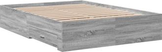 vidaXL Bed Frame with Drawers without Mattress Grey Sonoma 120x190 cm Small Double Vidaxl