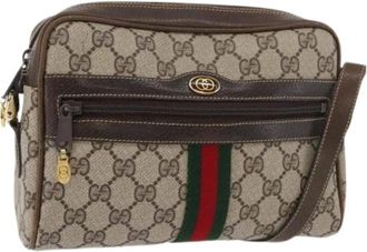 Gucci Pre-owned Cross Body Bags, female, Beige, Size: ONE SIZE Pre-owned Vintage GG Canvas Shoulder Bag