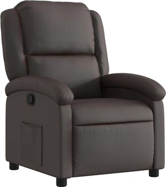vidaXL Vidaxl - Sill&oacute;n Reclinable Cuero Aut&eacute;ntico Marr&oacute;n Oscuro