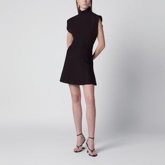 Alaia Short aubergine silk knit dress