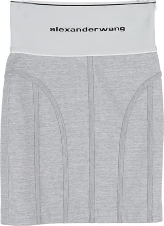 Alexander Wang Alexander Wang elastische minirok met logo in grijs katoen