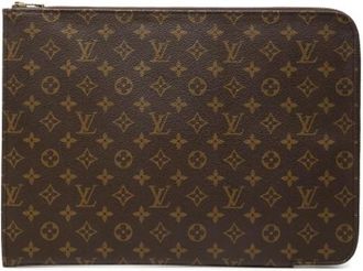 Louis Vuitton Pre-owned Poche Documents Portfolio - Dames - Vintage Clutch - Bruin - ONE Size - Vintage