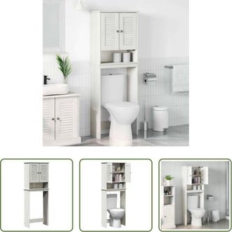 vidaXL vidaXL Armadio per lavanderia - Mobile Bagno VIGO Bianco e Bianco Antico 60 x 27 x 161 cm