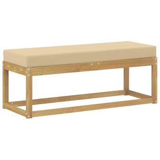 vidaXL Banco De Taburete Exterior Con Coj&iacute;n Blanco 115 X 43 X 45 Cm Vidaxl