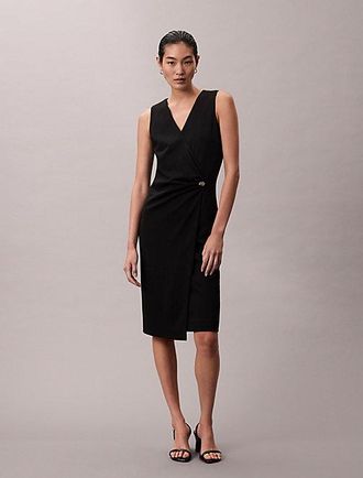 Calvin Klein Mouwloze Stretch Cr&ecirc;pe Jurk