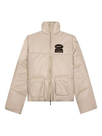 Rhude embroidered puffer jacket - Neutrals