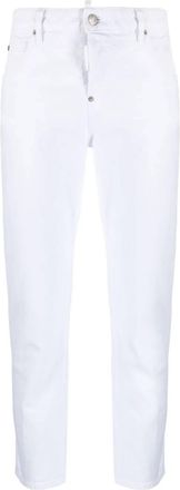Dsquared2 Cropped White Cotton Five-Pocket Pants