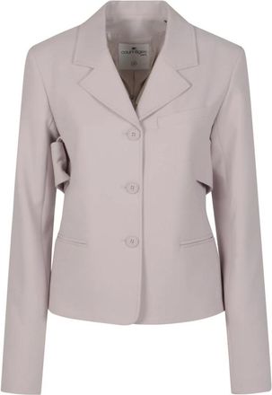 Courr&egrave;ges Getailleerde jas met riem - Dames - Blazers - Roze - S - Leer - Jassen