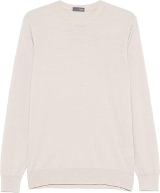 Drumohr Beige Wool sweater with full neck