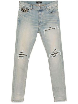 Amiri Jeans con dettaglio leopardato - Blu