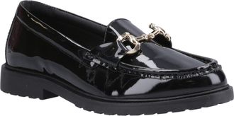 Hush Puppies Verity Patent Snaffle Leer Dames Zwarte Instappers