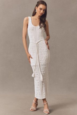 Milly Sleeveless Pointelle Knit Midi Dress